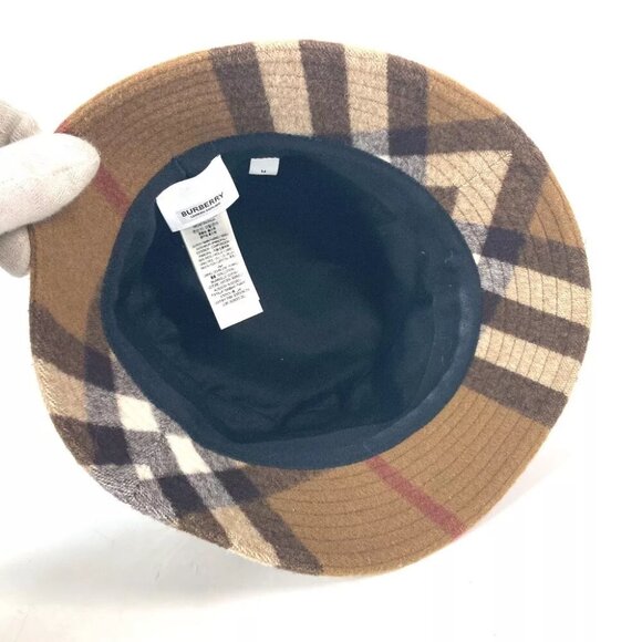 BURBERRY 8048929 check hat hat bucket hat bob hat hat cotton Beige/Brown main image 11